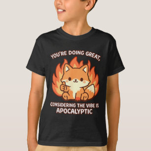 Grappige vos kawaii geestelijke gezondheid apocaly t-shirt