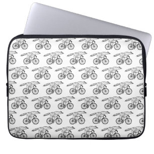 Grappige vos op fietskunst Print Laptop Sleeve