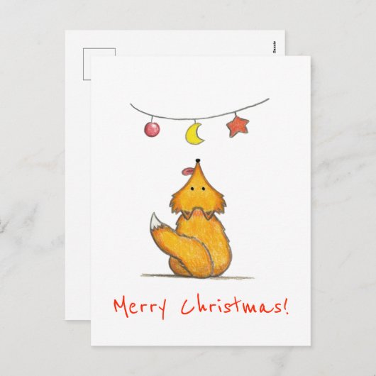 Grappige Vos/ Prettig Kerstfeest Feestdagenkaart (Voorkant / Achterkant)