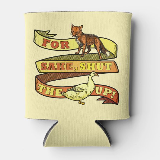 Grappige vos sake eend dier woordspeling blikjeskoeler (Voorkant)