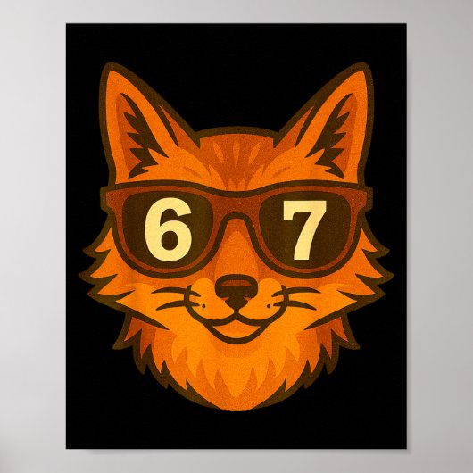 Grappige Vos Sungles 67 Zes Zeven Meme Poster (Voorkant)