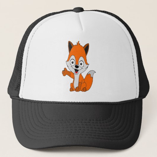 grappige vos trucker pet (Voorkant)