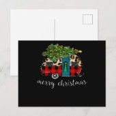 Grappige Vrachtwagen Camping Camper Kerstmis Buffa Feestdagenkaart (Voorkant / Achterkant)