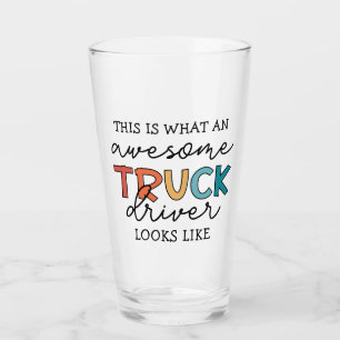 Grappige vrachtwagenchauffeur   Geweldige takelwag Glas