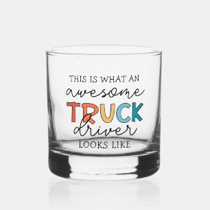 Grappige vrachtwagenchauffeur   Geweldige takelwag Whisky Glas