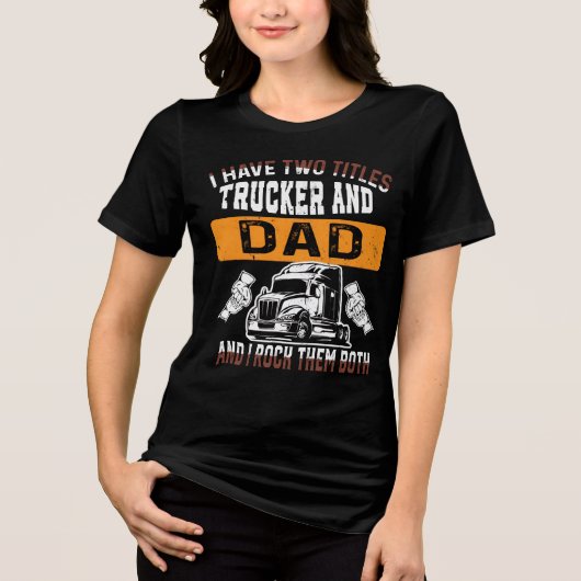 Grappige vrachtwagenrijdende vadersdag 2026 Tri-Blend shirt (Voorkant)