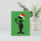 Grappige vrede buitenaards santa feestdagenkaart (Staand voorkant)