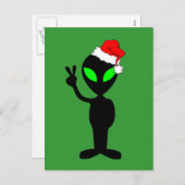 Grappige vrede buitenaards santa feestdagenkaart (Voorkant / Achterkant)