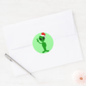 Grappige vrede buitenaards santa ronde sticker (Envelop)