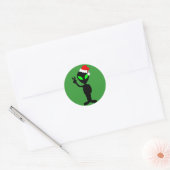 Grappige vrede buitenaards santa ronde sticker (Envelop)