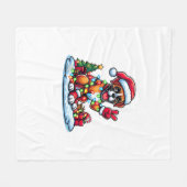 Grappige Vrede Hand Boxer Hond Kerstverlichting Vr Fleece Deken (Voorkant (Horizontaal))