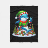Grappige Vrede Hand Dolfijn Elf Kerst Vrouwen Mann Fleece Deken (Voorkant)
