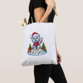 Grappige Vrede Hand Maltese kerstverlichting Vrouw Tote Bag (Dichtbij)