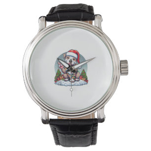 Grappige Vrede Hand Pitbull Kerstverlichting Vrouw Horloge