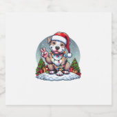 Grappige Vrede Hand Pitbull Kerstverlichting Vrouw Sparkling Wijnetiket (Enkel label)