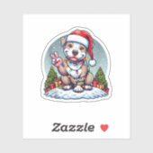 Grappige Vrede Hand Pitbull Kerstverlichting Vrouw Sticker (Vel)