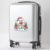Grappige Vrede Hand Poedel Kerstverlichting Vrouwe Sticker (Koffer)