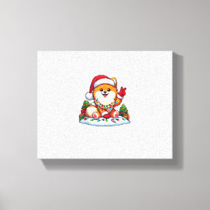 Grappige Vrede Hand Pommerse Kerstverlichting Vrou Canvas Afdruk