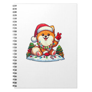 Grappige Vrede Hand Pommerse Kerstverlichting Vrou Notitieboek