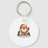 Grappige Vrede Hand Pommerse Kerstverlichting Vrou Sleutelhanger (Voorkant)