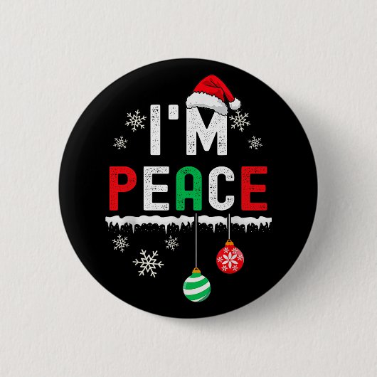Grappige Vrede Ik Kom In Vrede Kerst Koppel Match Ronde Button 5,7 Cm (Voorkant)
