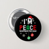 Grappige Vrede Ik Kom In Vrede Kerst Koppel Match Ronde Button 5,7 Cm (Voorkant /achterkant)