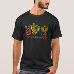 Grappige Vrede Liefde Fiesta Mexicaanse partij Cin T-shirt