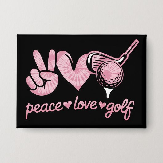 Grappige Vrede Liefde Golf Speler Sportliefhebbers Button (Voorkant)