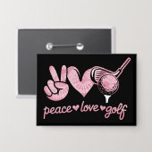Grappige Vrede Liefde Golf Speler Sportliefhebbers Button (Voorkant / Achterkant)
