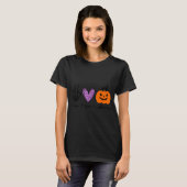 Grappige Vrede Liefde Halloween Zwarte Kat T-shirt (Voorkant volledig)