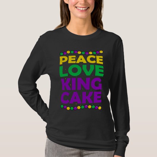 Grappige Vrede Liefde King Cake Feest Kleding Vint T-shirt (Voorkant)