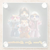 Grappige vrede. Liefs. Bellbottom. Hamster Supergr Glazen Onderzetter (Achterkant)