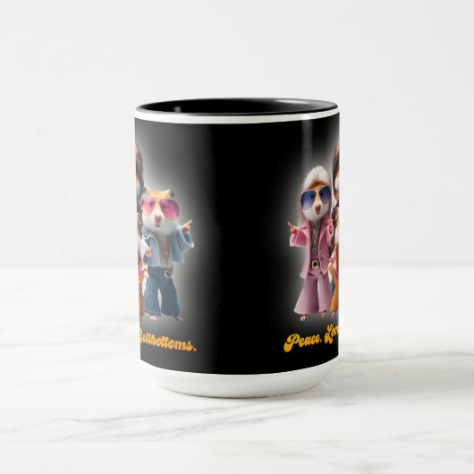 Grappige vrede. Liefs. Bellbottom. Hamster Supergr Mok (Midden)