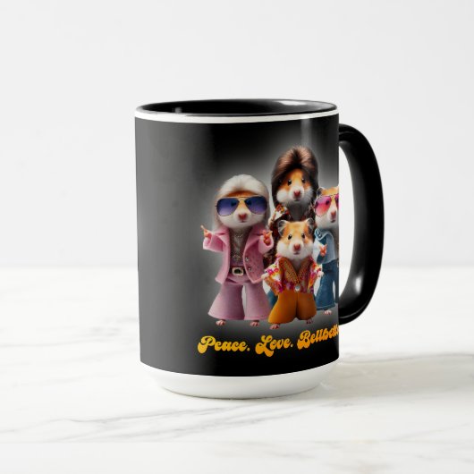 Grappige vrede. Liefs. Bellbottom. Hamster Supergr Mok (Voorkant rechts)