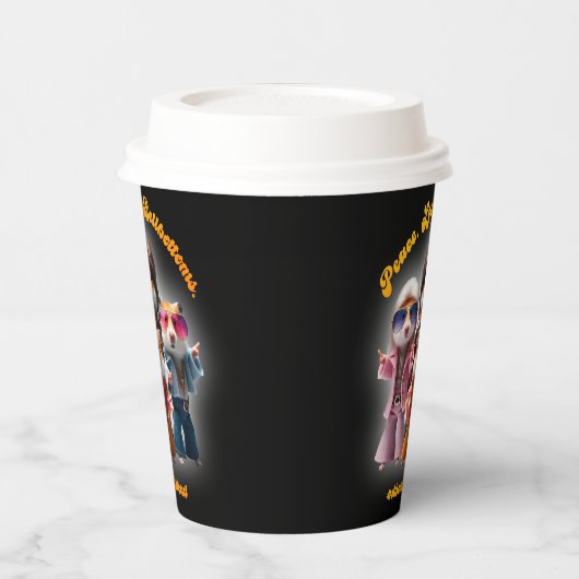 Grappige vrede. Liefs. Bellbottom. Hamster Supergr Papieren Bekers (Links)