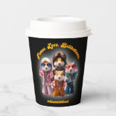 Grappige vrede. Liefs. Bellbottom. Hamster Supergr Papieren Bekers (Achterkant)