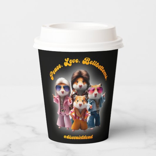 Grappige vrede. Liefs. Bellbottom. Hamster Supergr Papieren Bekers (Achterkant)