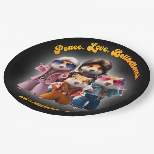 Grappige vrede. Liefs. Bellbottom. Hamster Supergr Papieren Bordje (Gekanteld)