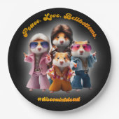 Grappige vrede. Liefs. Bellbottom. Hamster Supergr Papieren Bordje (Voorkant)