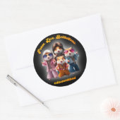 Grappige vrede. Liefs. Bellbottom. Hamster Supergr Ronde Sticker (Envelop)