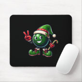 Grappige Vredeshand Bowling Elf Kerst Vrouwen Mann Muismat (Met muis)