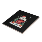 Grappige Vredeshands Maltese Kerstverlichting Dame Tegeltje (Zijkant)