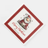 Grappige Vreemde Kerstman Handgetekende servetten (Hoek)