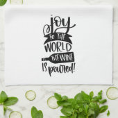 Grappige vreugde dat de wijn wordt geschonken theedoek (Gevouwen)