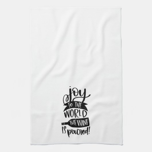 Grappige vreugde dat de wijn wordt geschonken theedoek (Verticaal)