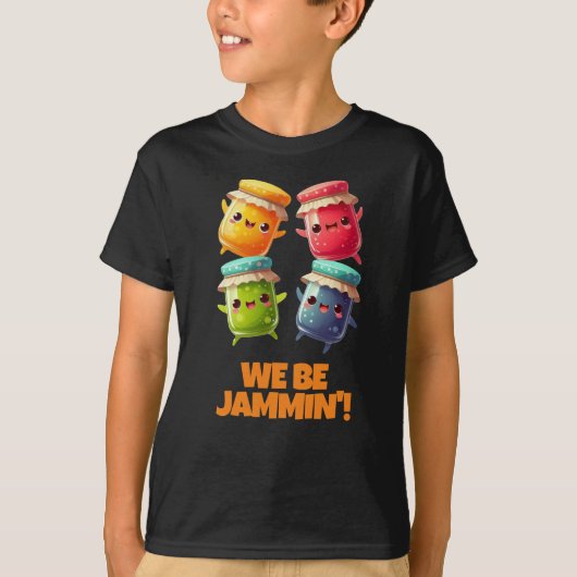Grappige vreugdevolle jumping potten van Jubilant T-shirt (Voorkant)