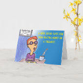 Grappige vriend Cartoon Kaart (Gele Bloem)