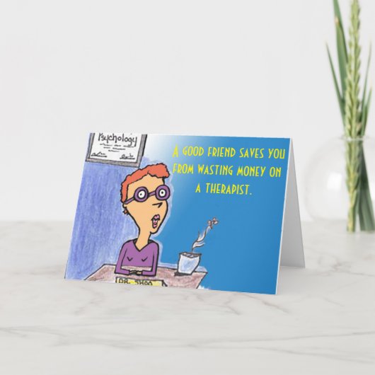 Grappige vriend Cartoon Kaart (Voorkant)