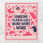 Grappige vriend, iemand noemt negen wijn etiket (Enkel label)