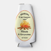 Grappige Vriend Marshmallow Camping Quote Flesjeskoeler (Voorkant)